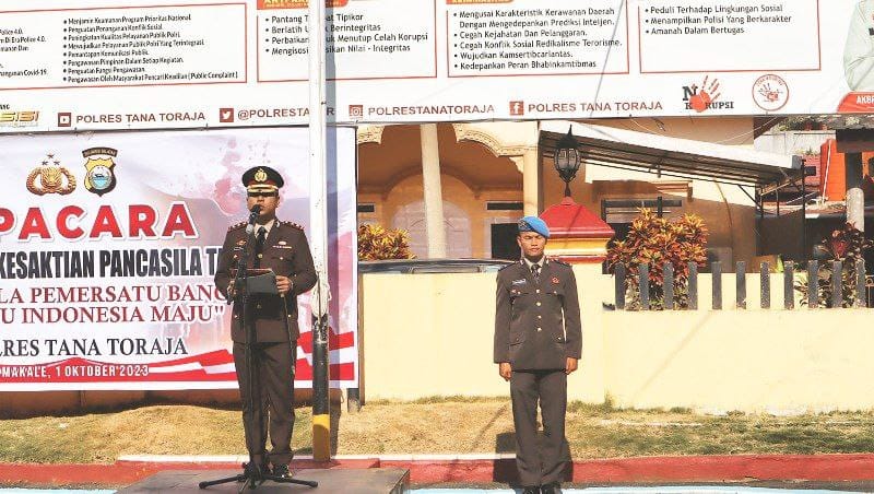 Maknai Hari Kesaktian Pancasila Polres Tana Toraja Menggelar Upacara